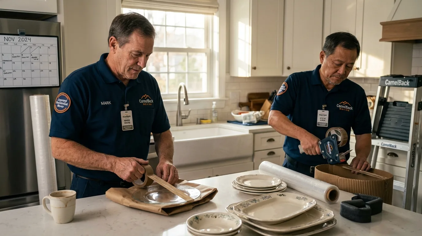 Professional crew packing kitchen dishware in Salisbury, NC